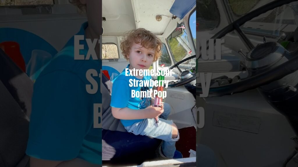 Checking out the extreme sour strawberry bomb pop from blue bunny - sweet to sour goodness!!