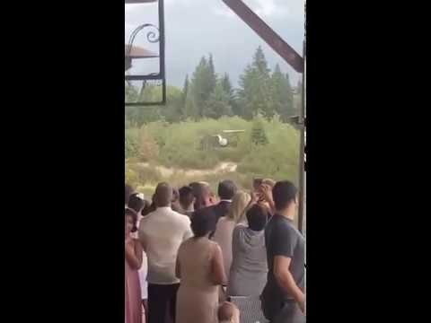 Helicopter entrance | airwaves music wedding djs