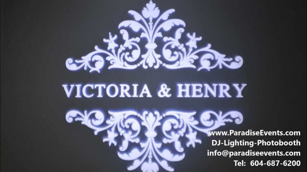 Monogram gobo projection lighting rental wedding lighting ideas theme party lights