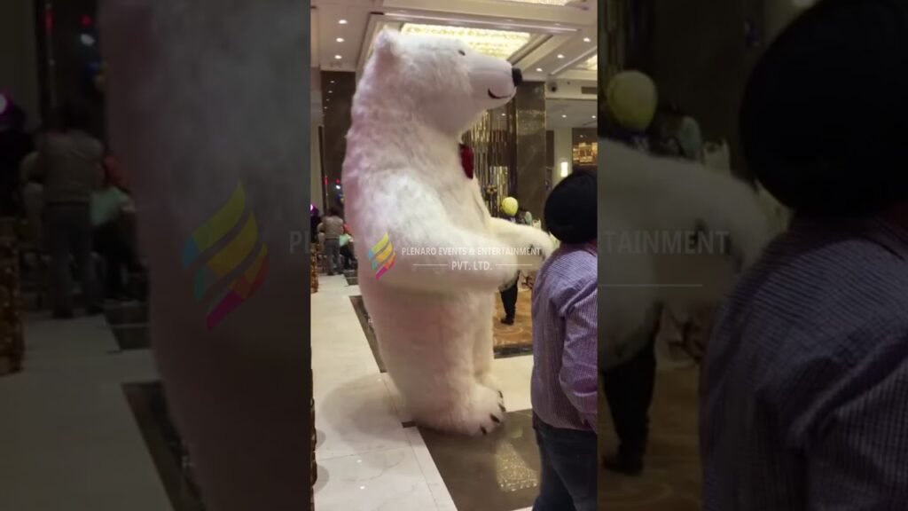 Polar bear mascot for events, corporate, birthday parties & weddings
